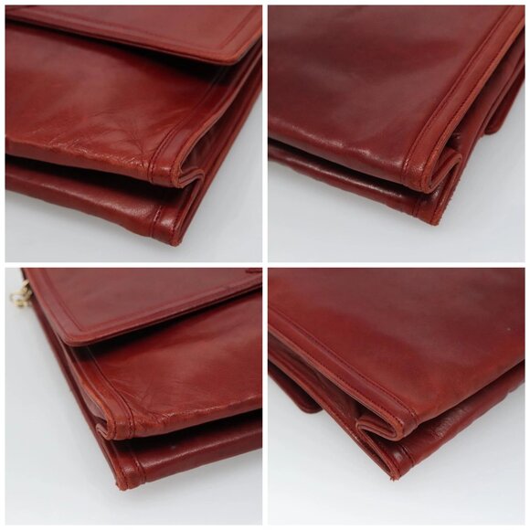 CHANEL Chain Shoulder Bag Lamb Skin Red Gold - Picture 16 of 16